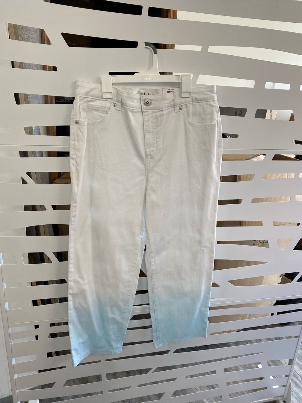 Style & Co. White to Light Blue Ombre Cropped Jeans